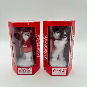Coca-Cola Winter Collectible Figures Polar Bear Shades Figurine Set NEW